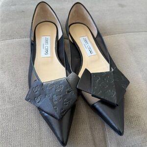 BRAND NEW Jimmy Choo Black Leather and Mesh flats